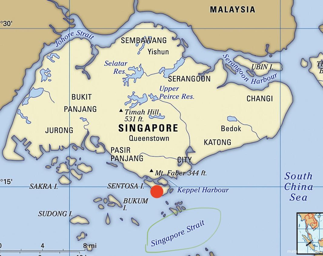 Карта пляжей Сингапура