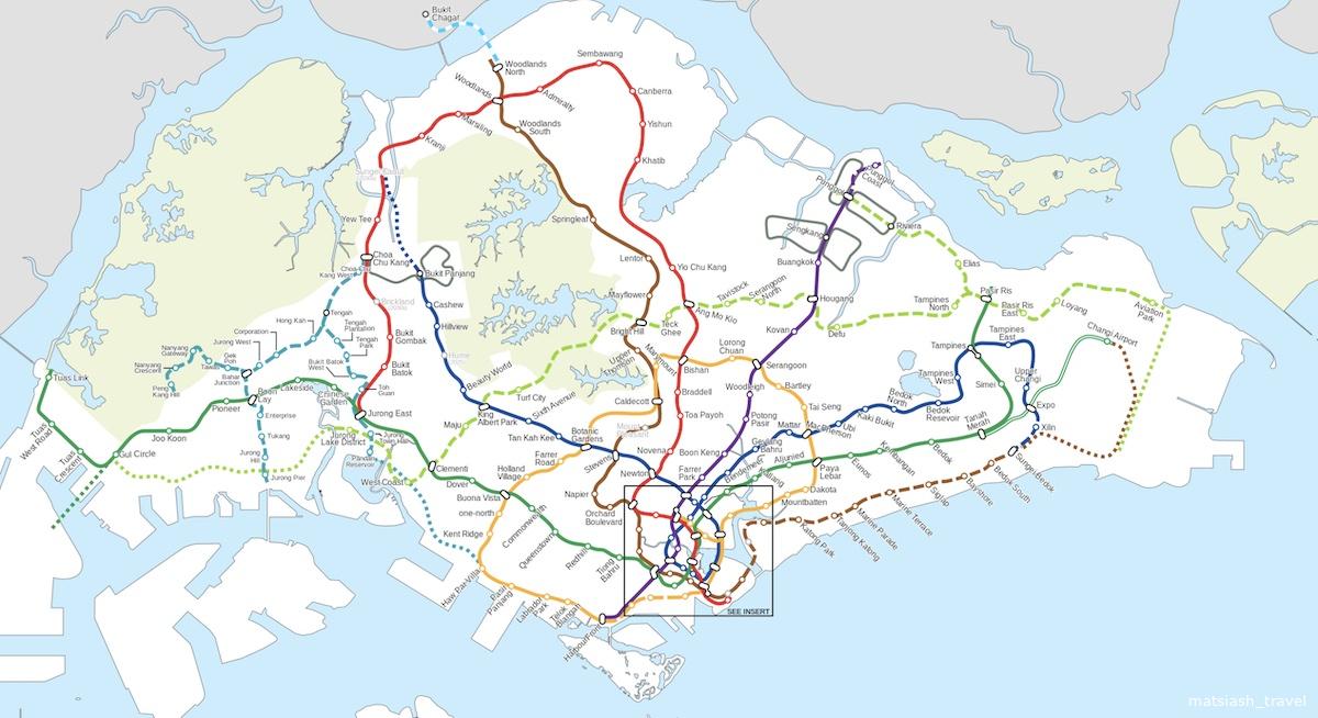 Карта метро Сингапура